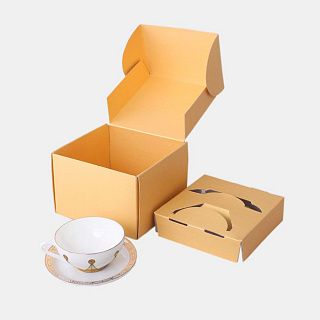 Самосборная коробка под чайную пару